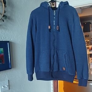 Buffalo David Bitton Blue Hooded Zip-Up Sweater
